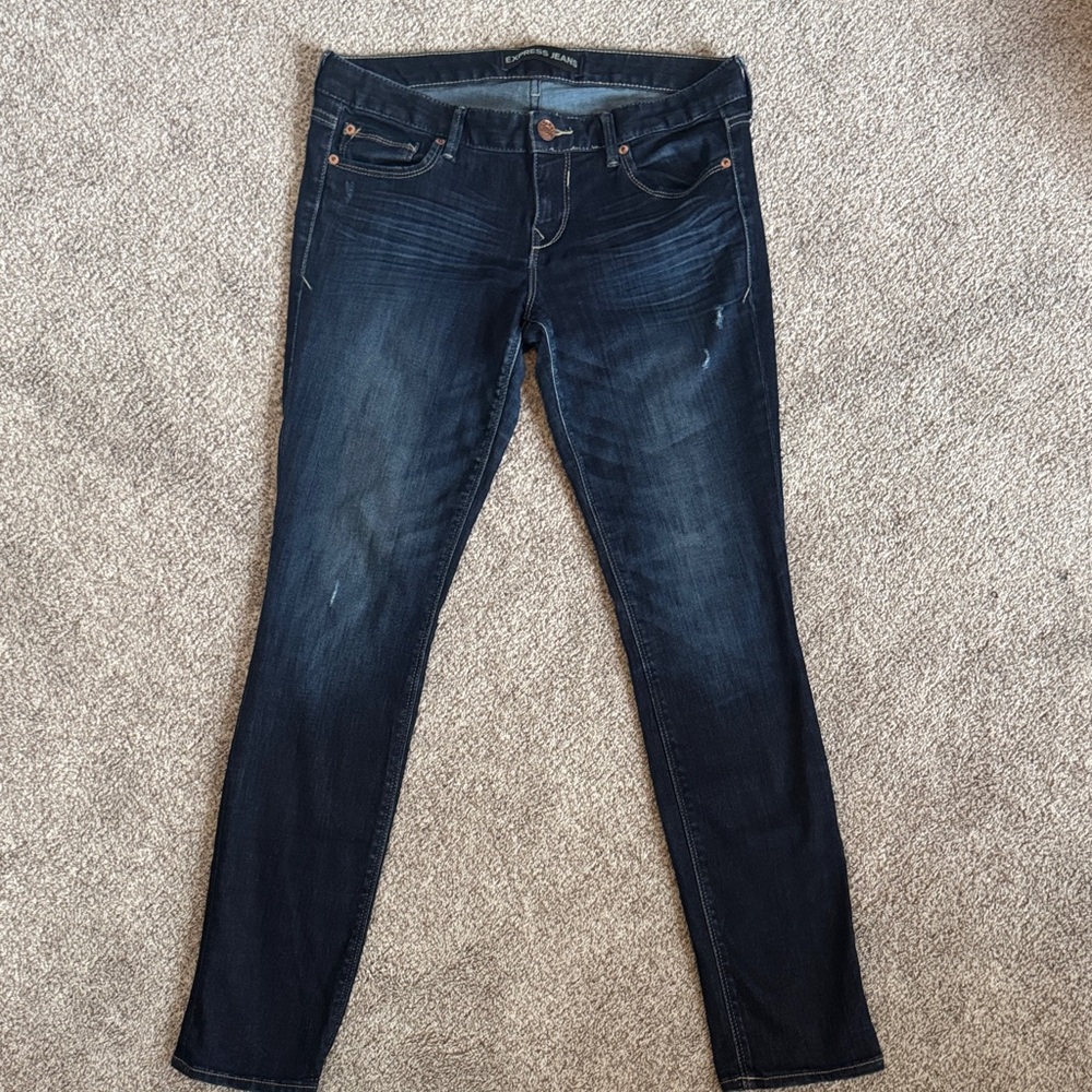 Express Dark Indigo Women's Skinny Jeans- 8